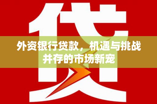 景县外资银行贷款，机遇与挑战并存的市场新宠